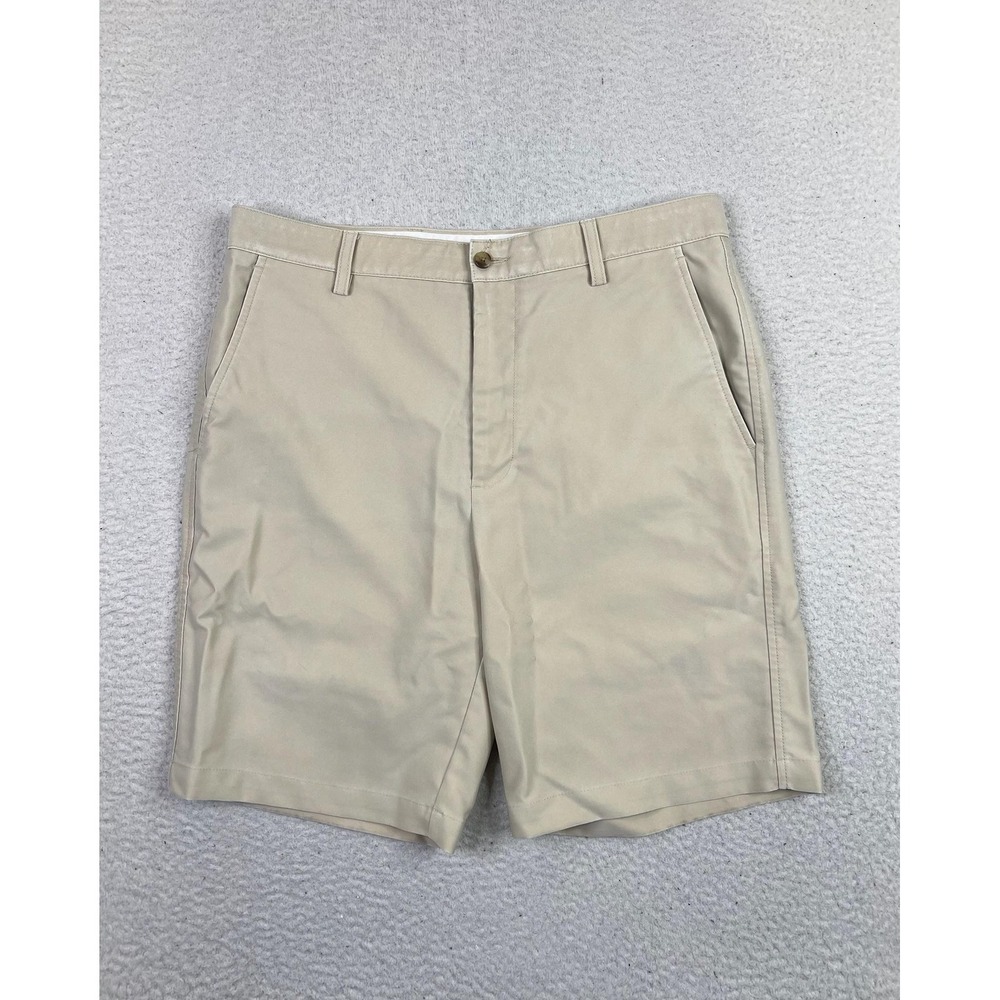 FootJoy Shorts Mens W34 Khaki Golf Performance Flat Front Chino Zip Fly FJ Logo
